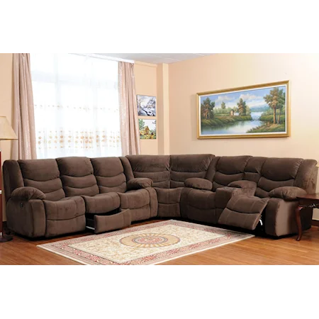 Reclining Sectional Sofa With Storage and Console